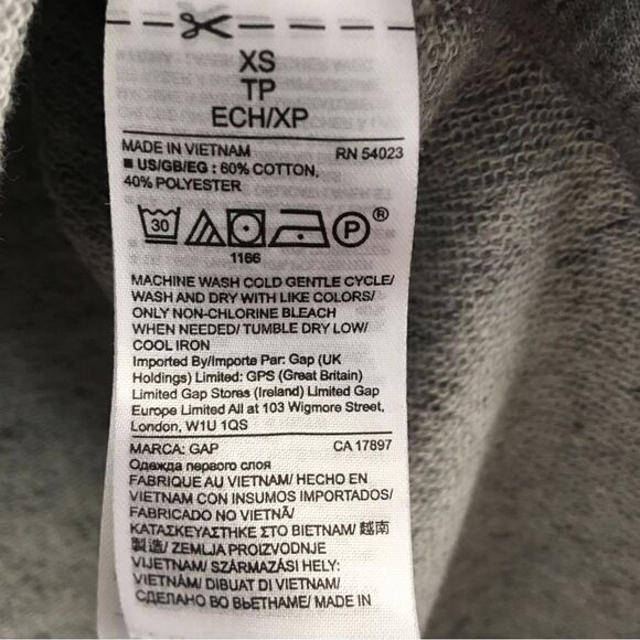 GAP heather gray high low sweatshirt | Size XS - Picture 6 of 7